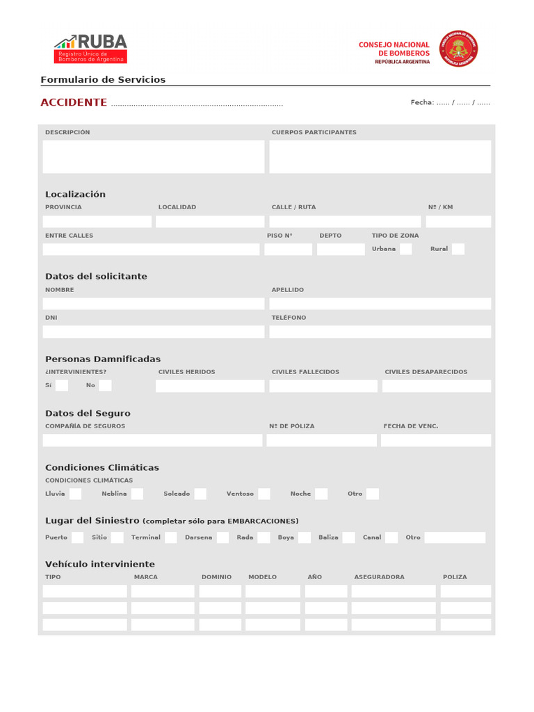 Formulario de Reporte de Accidentes | PDF | Aviación