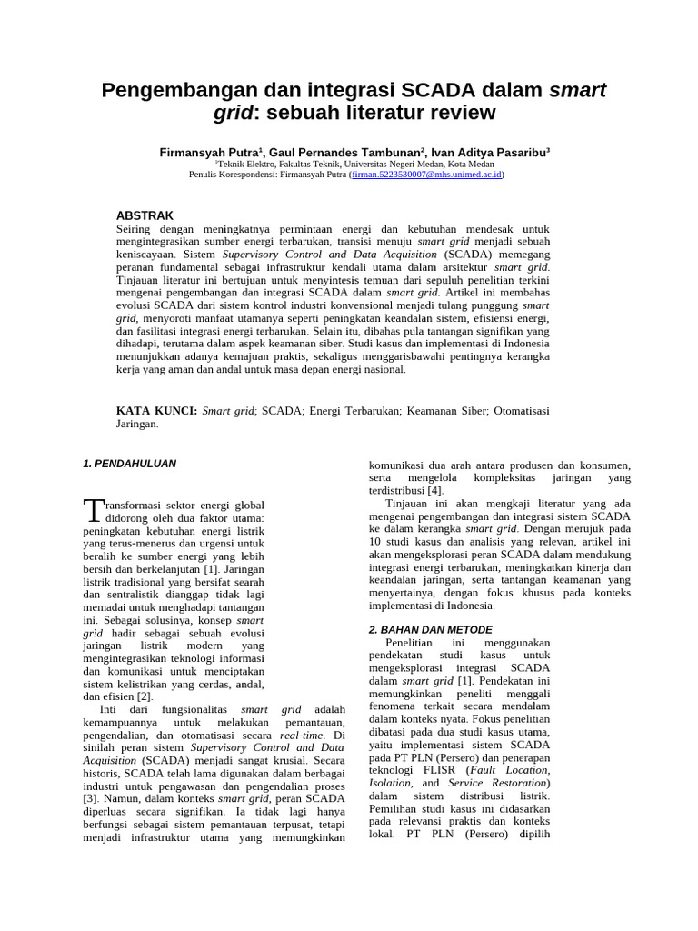 Integrasi SCADA dalam Smart Grid Indonesia | PDF