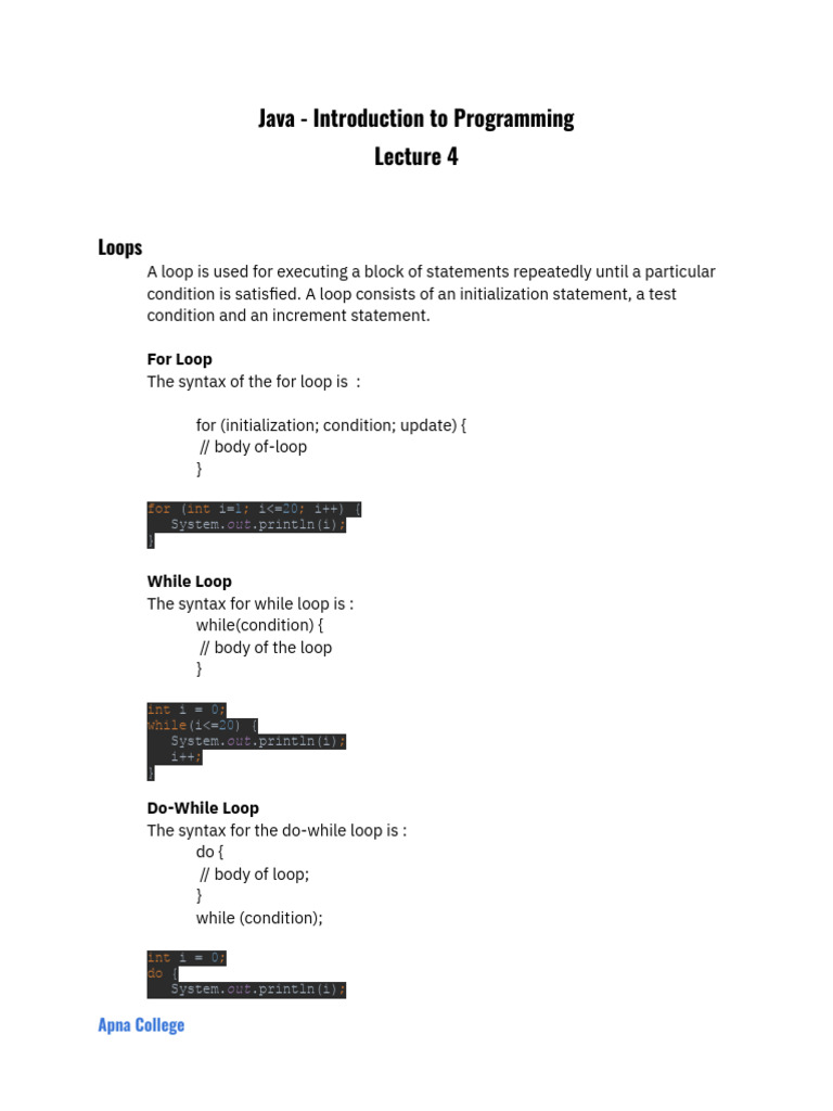 Java Lecture 4 | PDF | Software Development | Software
