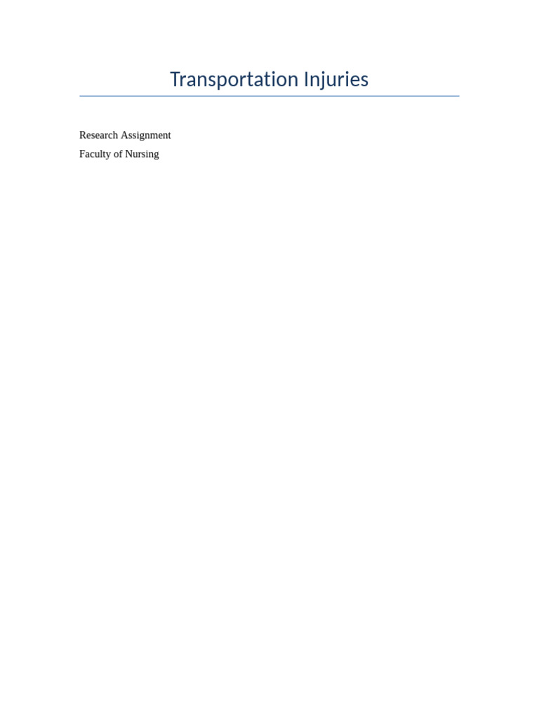 Understanding Transportation Injuries | PDF | Traffic Collision | Transport