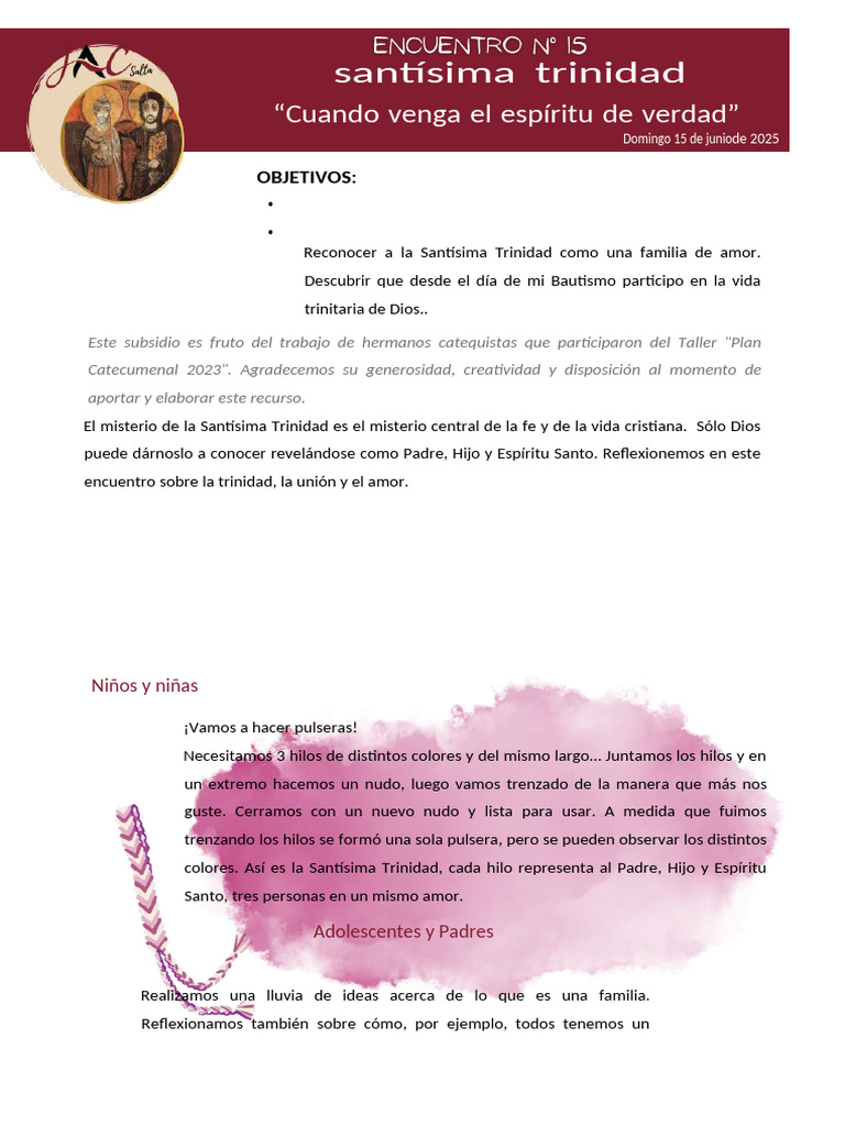 La Santísima Trinidad: Amor y Unidad | PDF | Trinidad | espíritu Santo