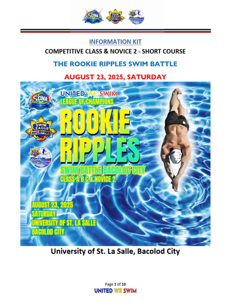 Rookie Ripples Swim Battle 2025 Guide | PDF | Swimming (Sport ...