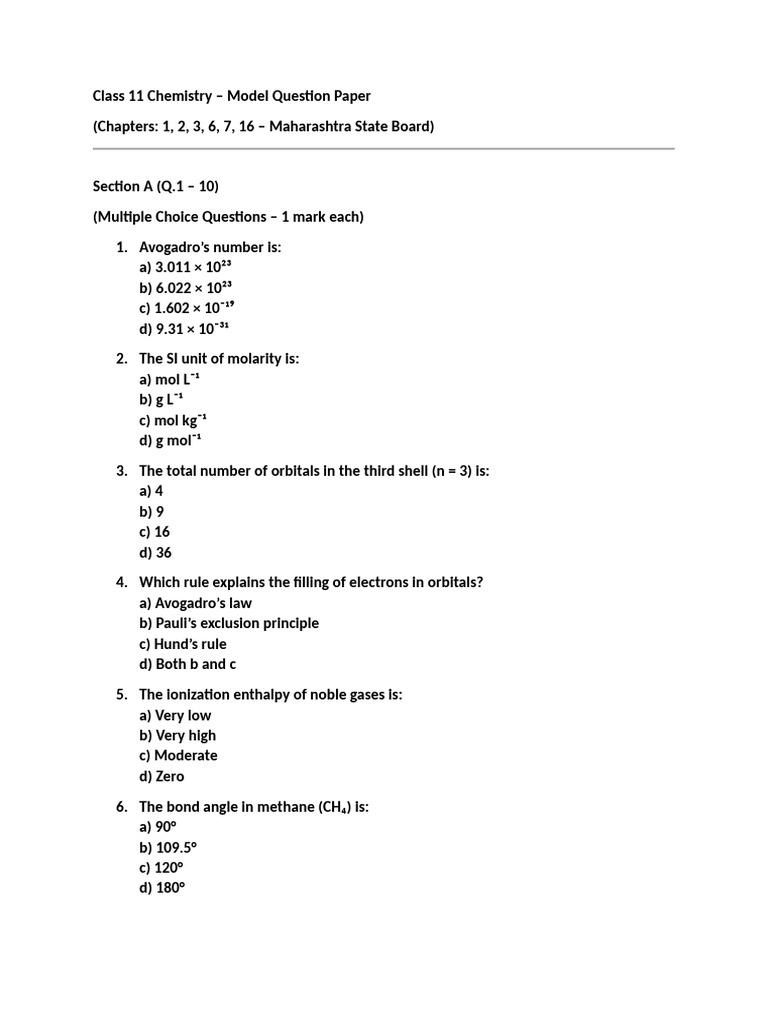 Class 11 Chemistry | PDF | Chemical Bond | Molecules