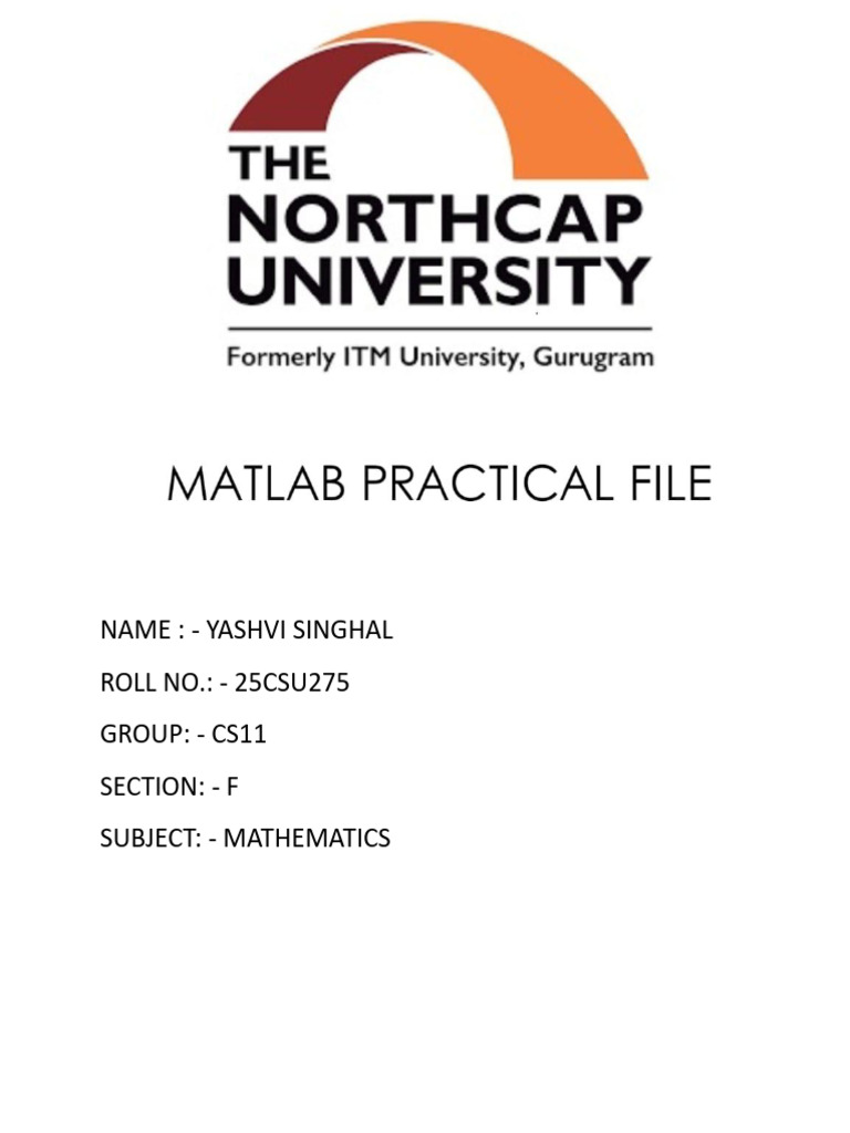 Mathematics Practical Report by Yashvi | PDF | Matrix (Mathematics ...