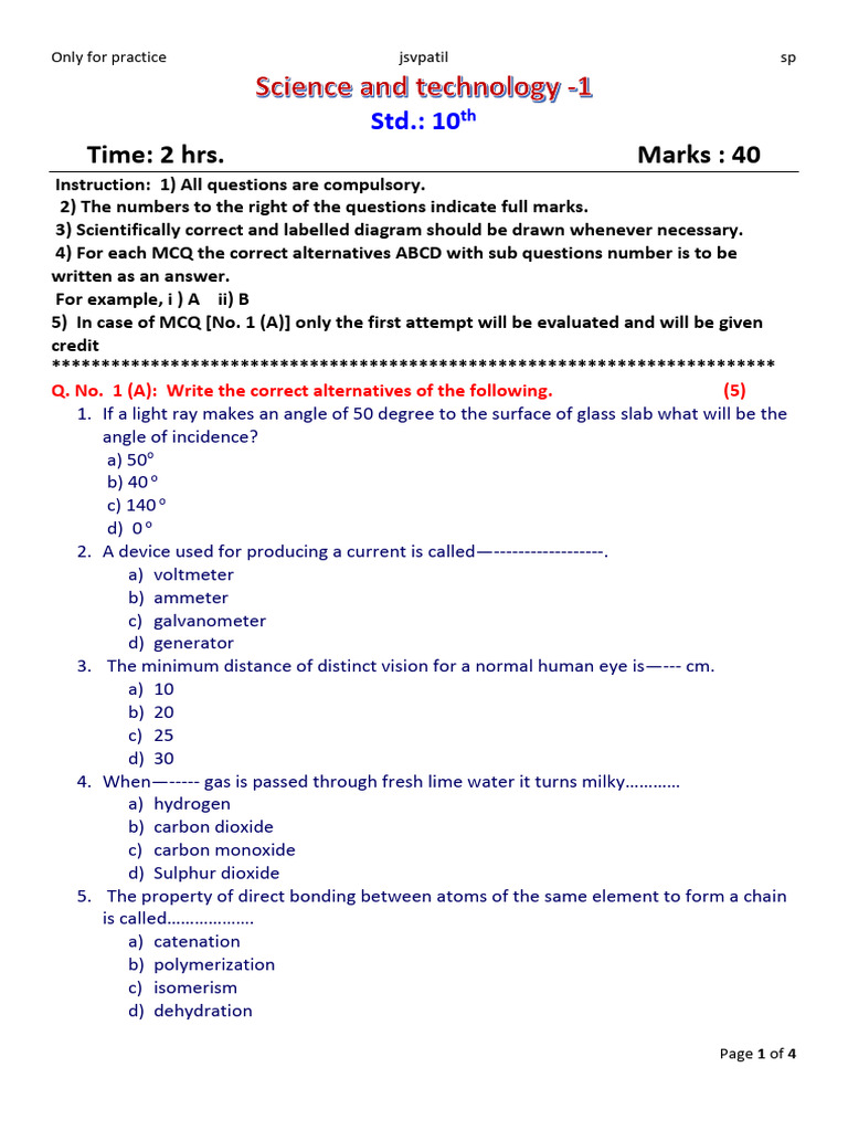 10th Grade Science Practice Exam | PDF | Water | Periodic Table