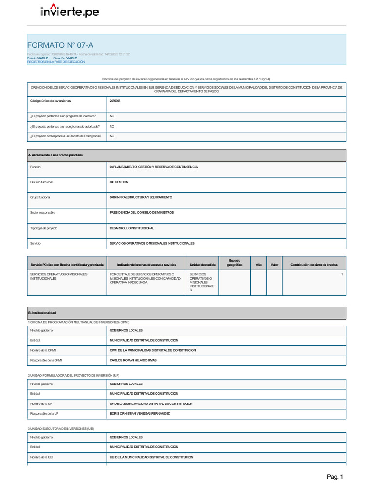 FORMATO N° 07-A | PDF | Inversiones | Economias