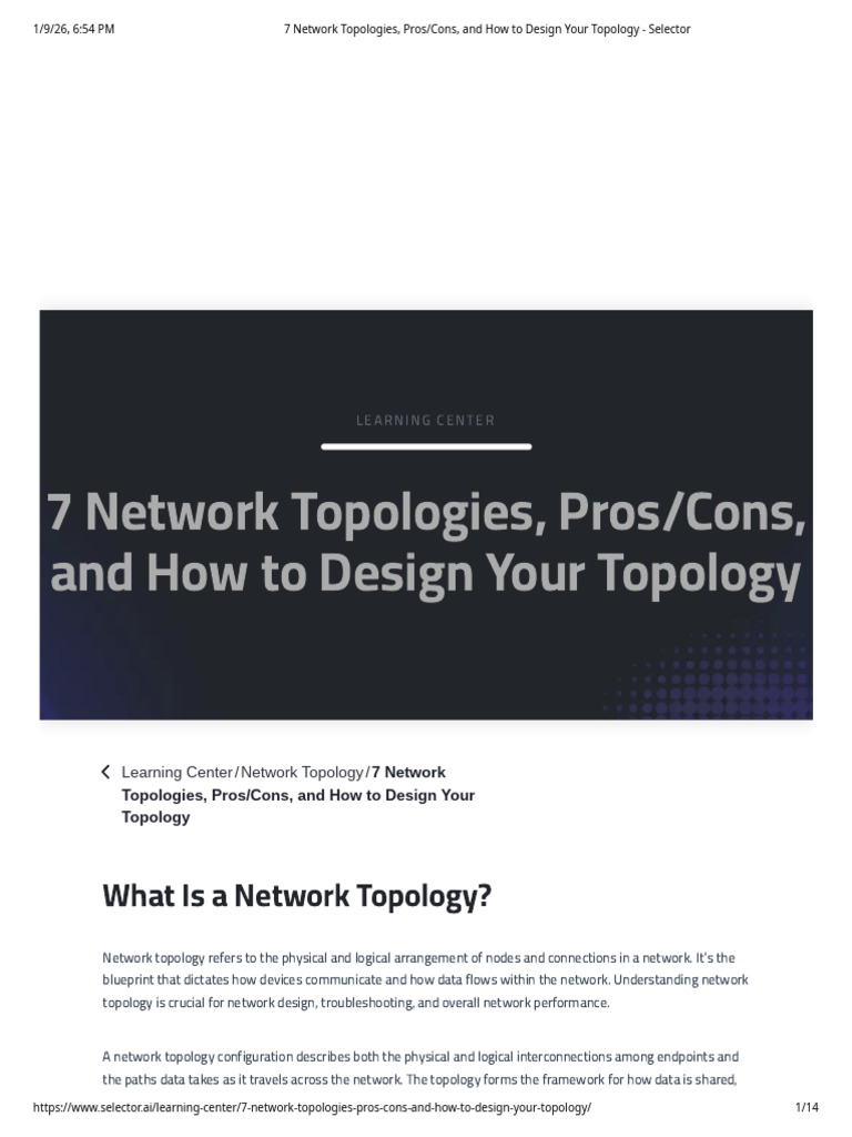 7 Network Topologies, Pros - Cons, and How To Design Your Topology ...