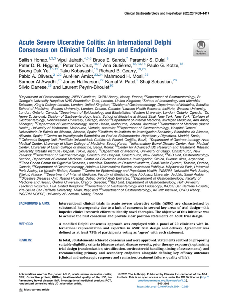 ASUC Clinical Trial Design Consensus | PDF | Ulcerative Colitis | C ...