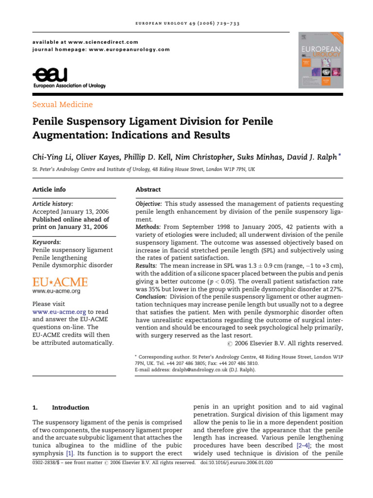 Li 2006 | PDF | Sexual Anatomy | Penis