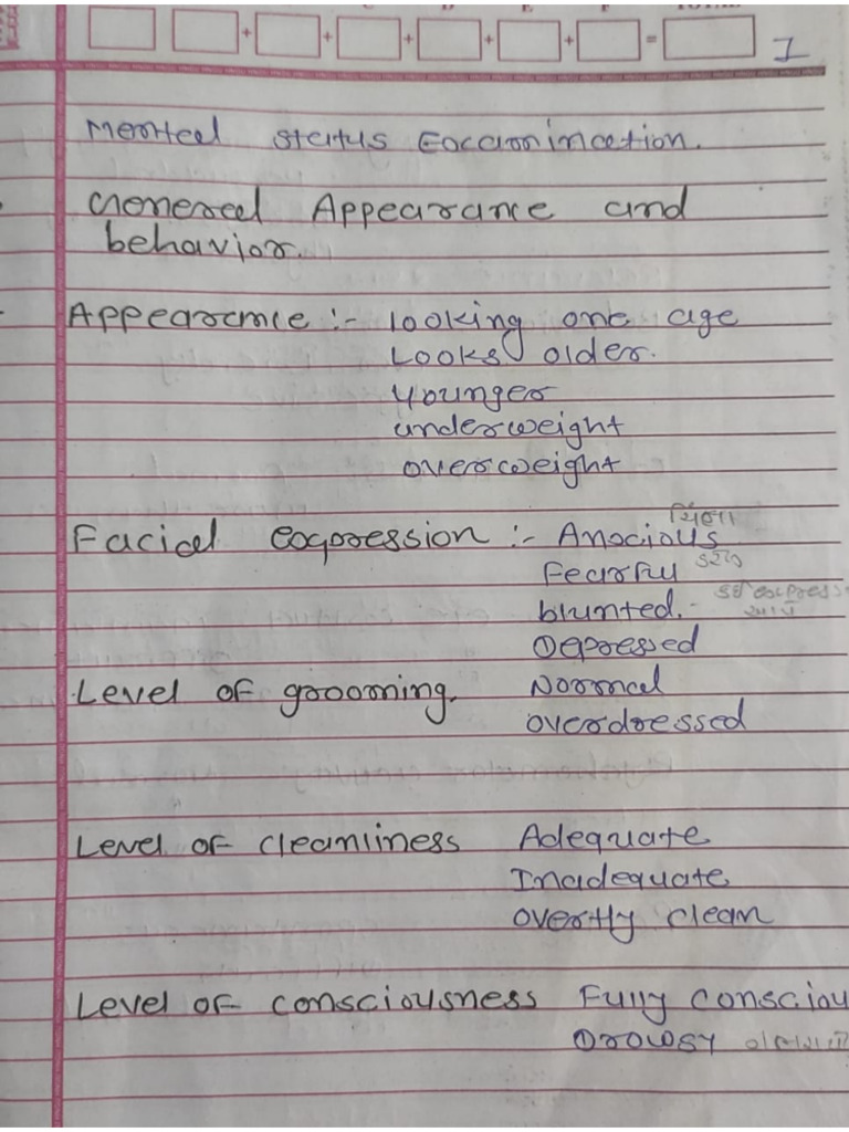 Mental Status Examination | PDF