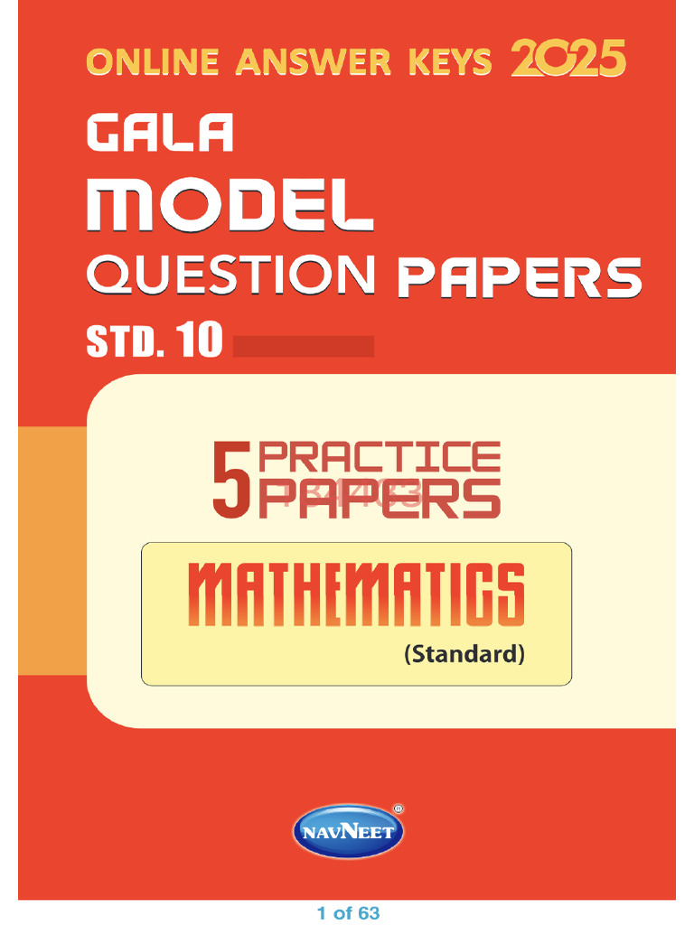 Maths Standard Gala 2025 Solution | PDF