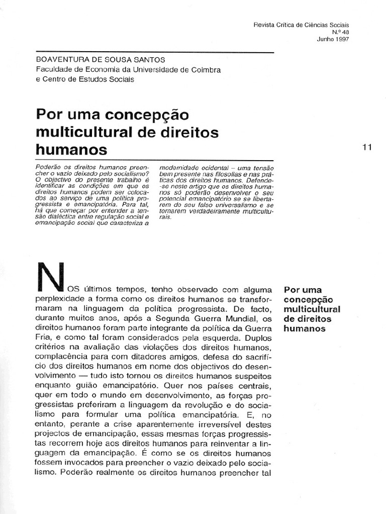 Concepcao Multicultural Direitos Humanos RCCS48 250208 184407 | PDF