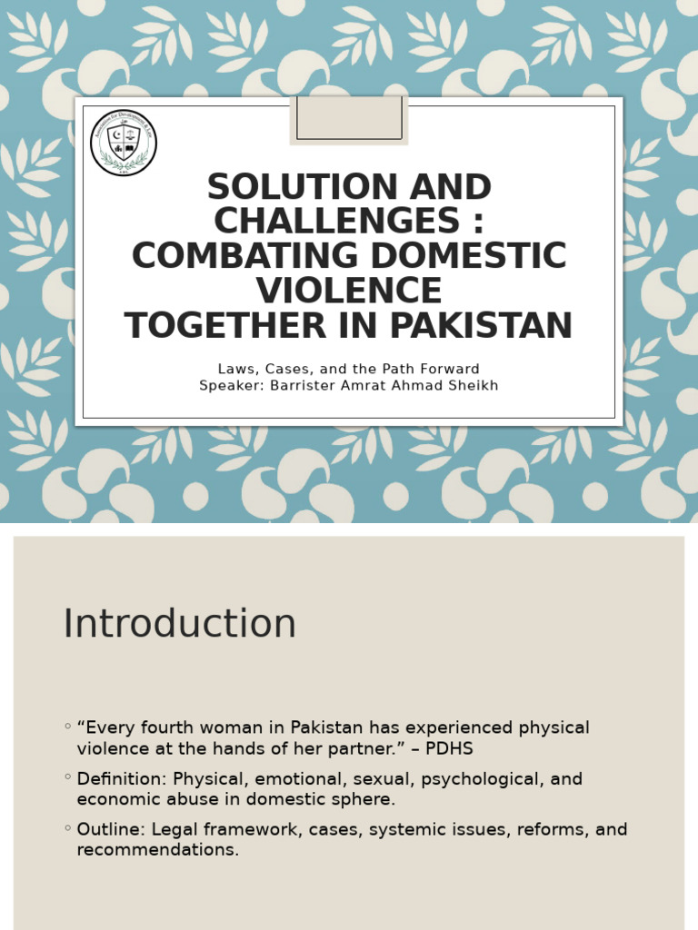 Combating Domestic Violence in Pakistan | PDF | Domestic Violence ...