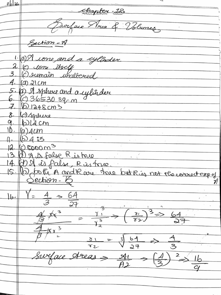 Volume and Surface Area Test | PDF