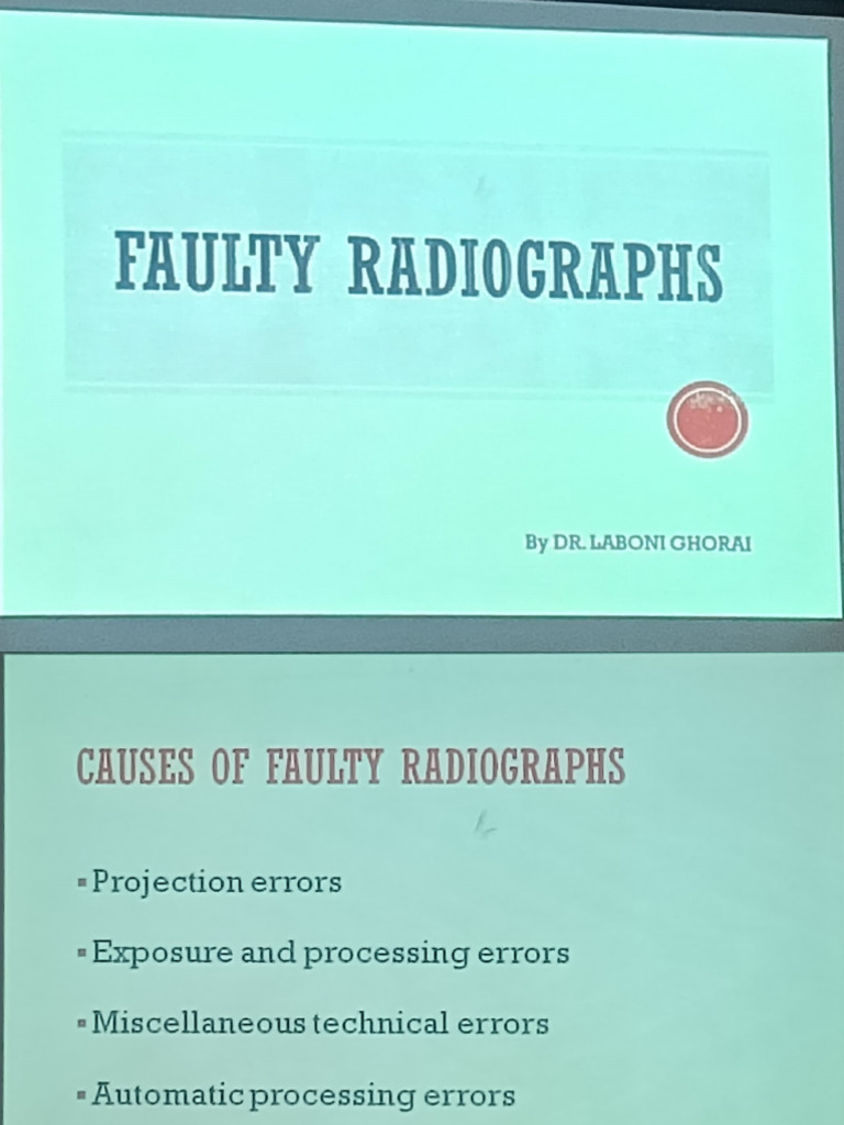 Causes of Faulty Radiographs Explained | PDF