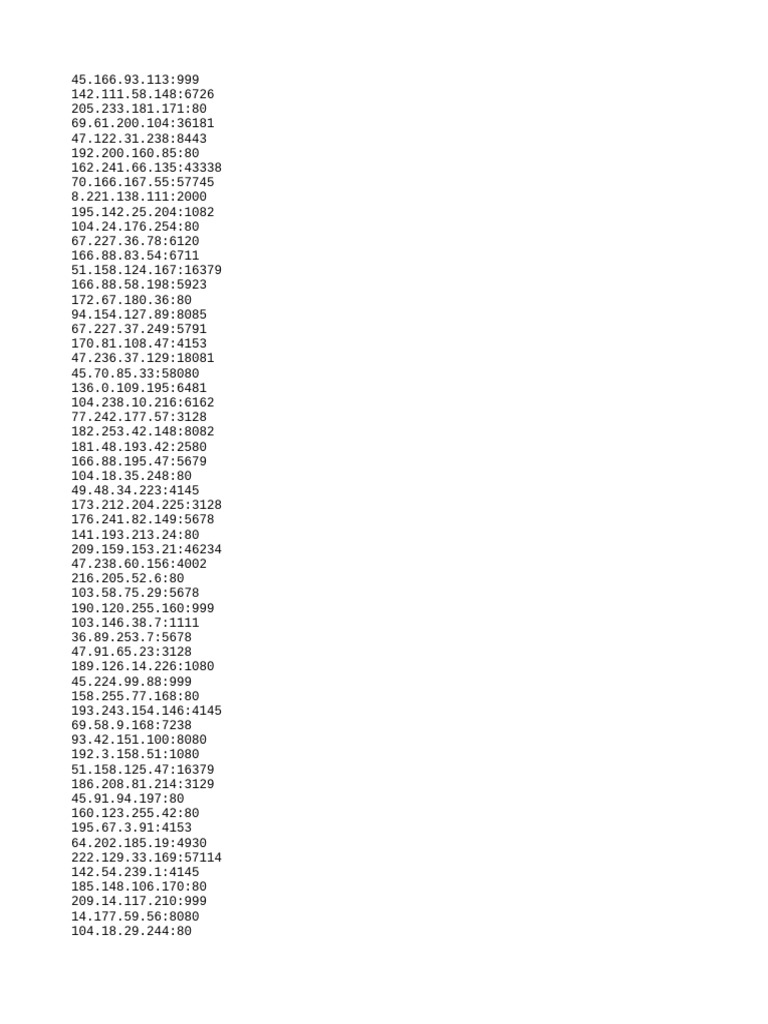 Liste d'adresses IP et ports | PDF