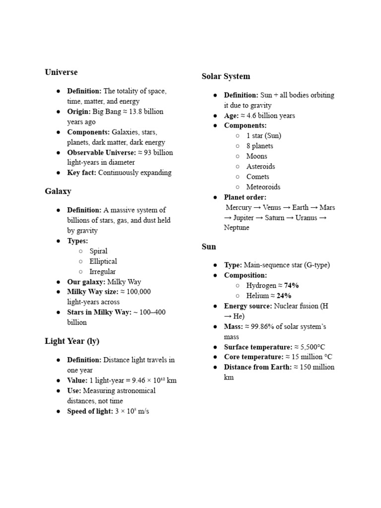 Overview of the Universe and Solar System | PDF | Solar System | Planets