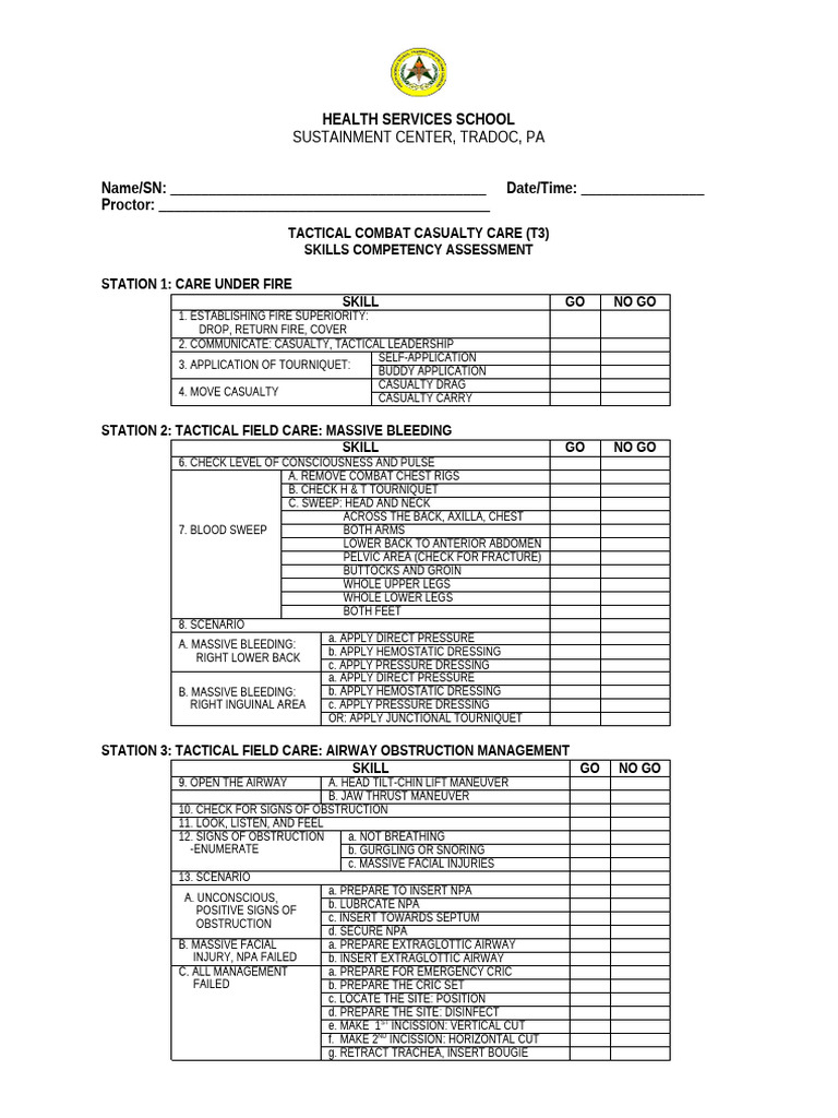 Tactical Combat Casualty Care Assessment | PDF | Medical Emergencies ...
