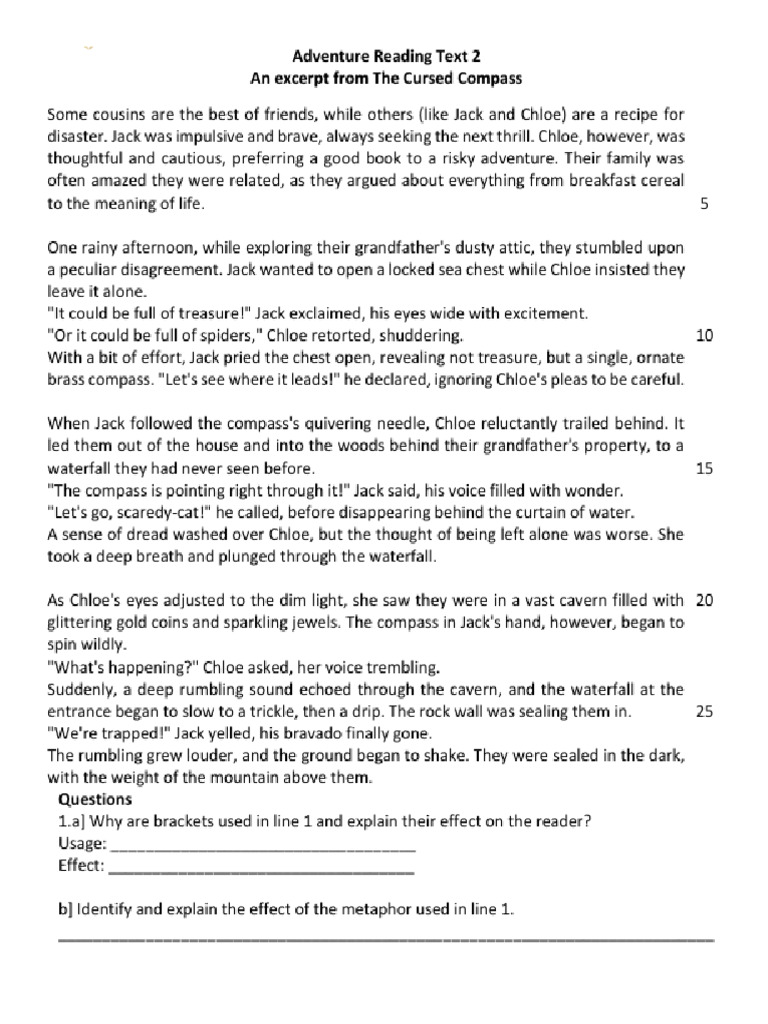 Adventure Reading Text 2 | PDF