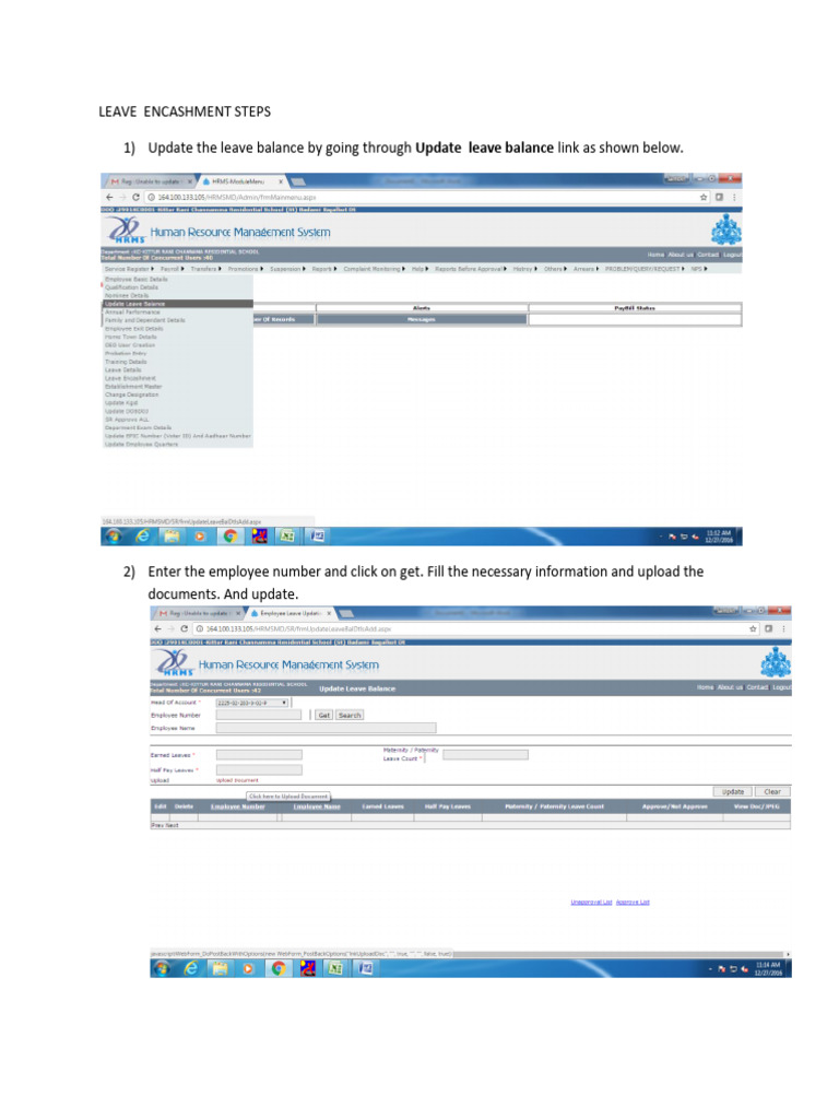 Leave Encashment Process Guide | PDF