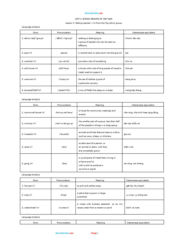 GA Tieng Anh 8 Golobal Unit 4 | PDF
