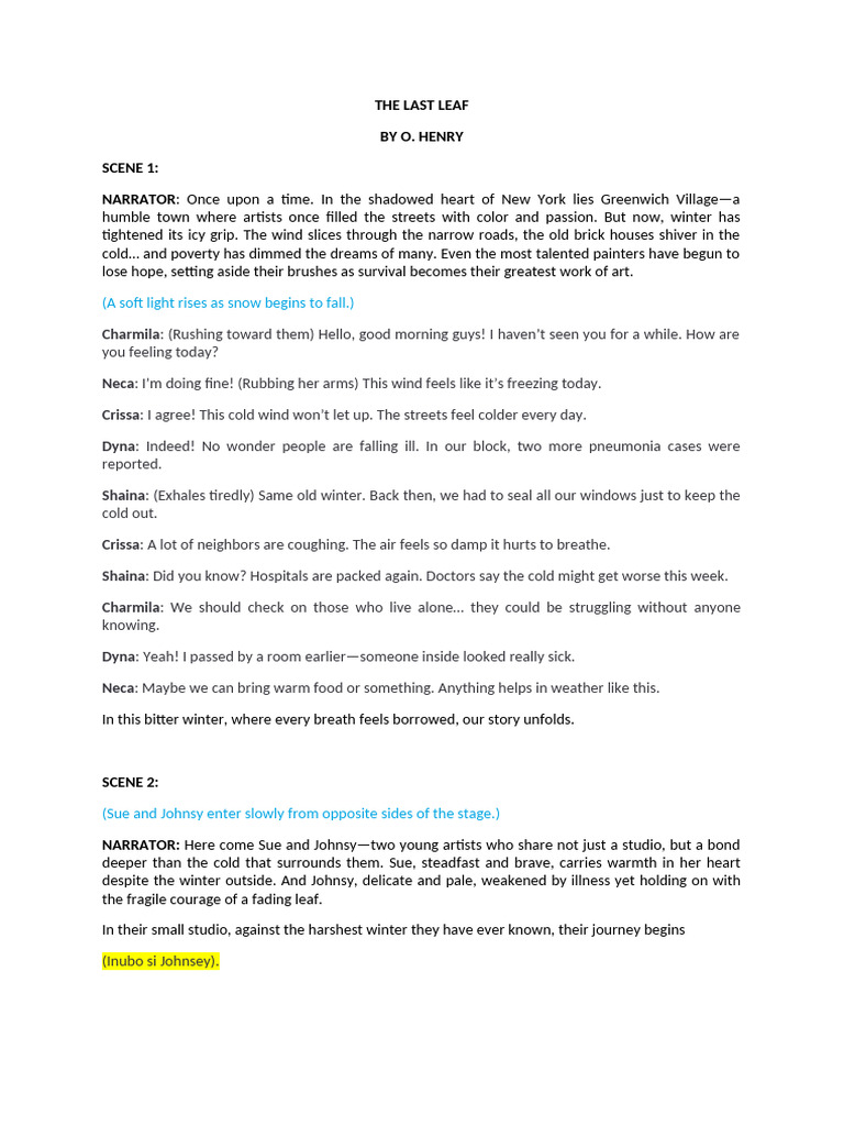 Last Leaf Script - 082847 | PDF