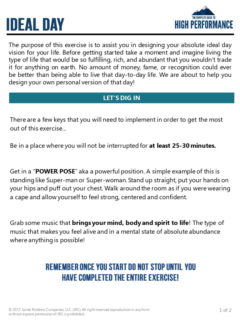 Design Your Perfect Ideal Day | PDF