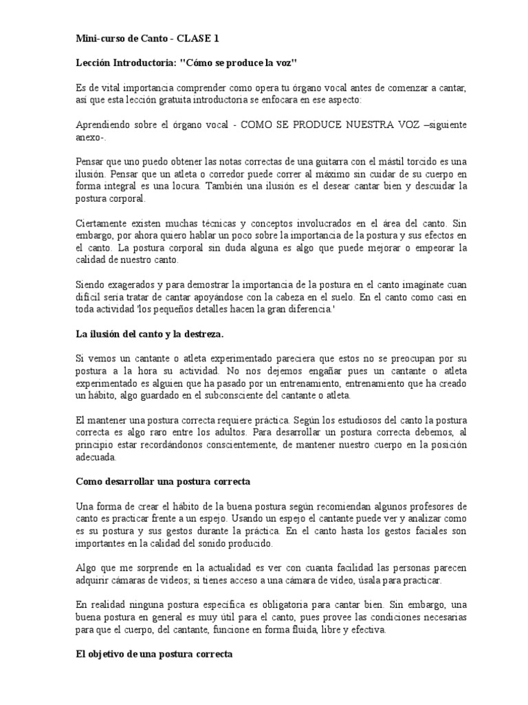 Curso de Canto-Método de Mayré Martínez | PDF | Artes del Lenguaje y ...