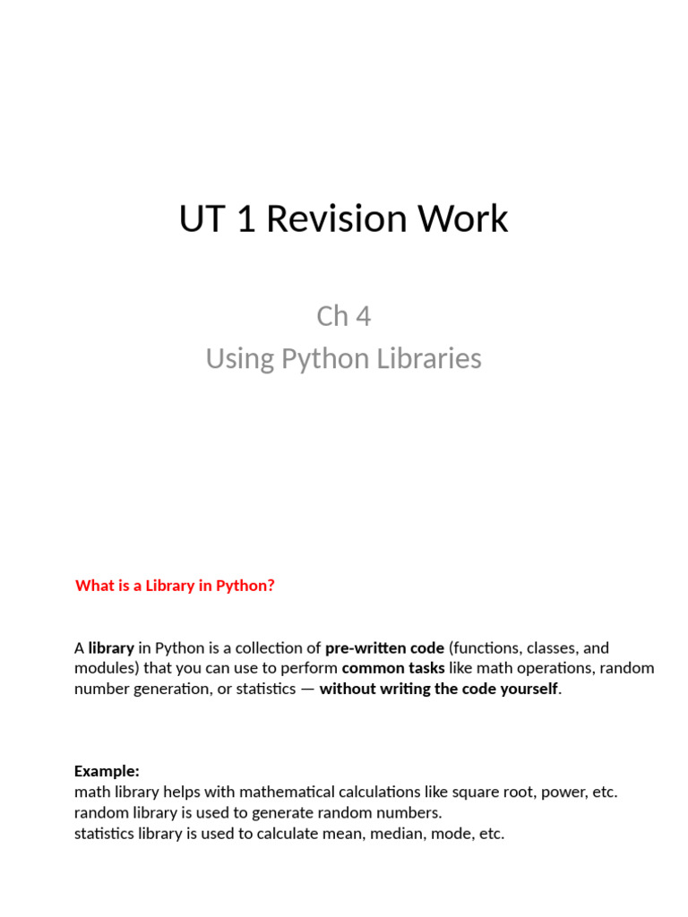 Python Libraries: Usage & Differences | PDF | Integer (Computer Science ...