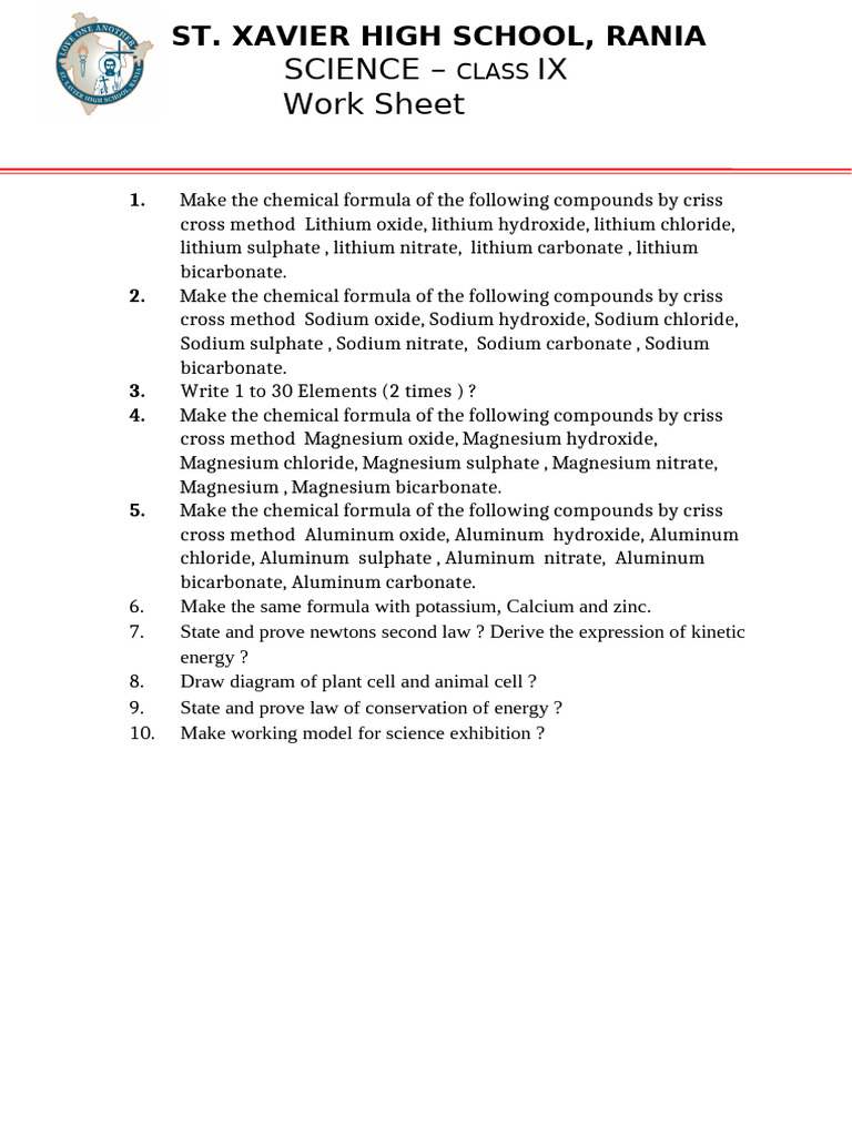 Holiday Home Work 9th Class | PDF