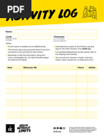 DofE Skills Activity Log Template | PDF
