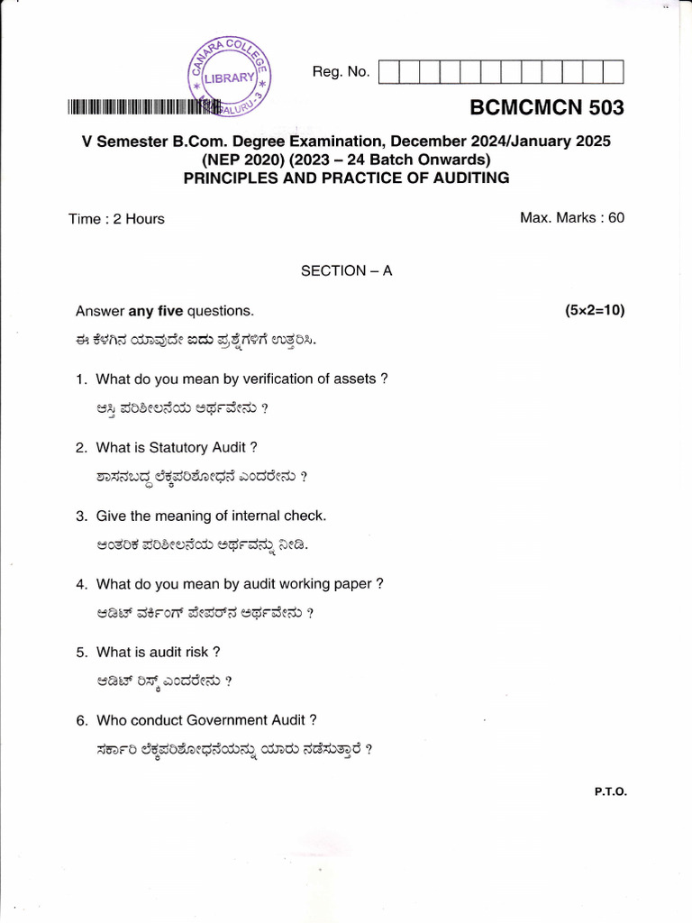 Auditing Principles and Practices Exam Guide | PDF | Audit | Accounting