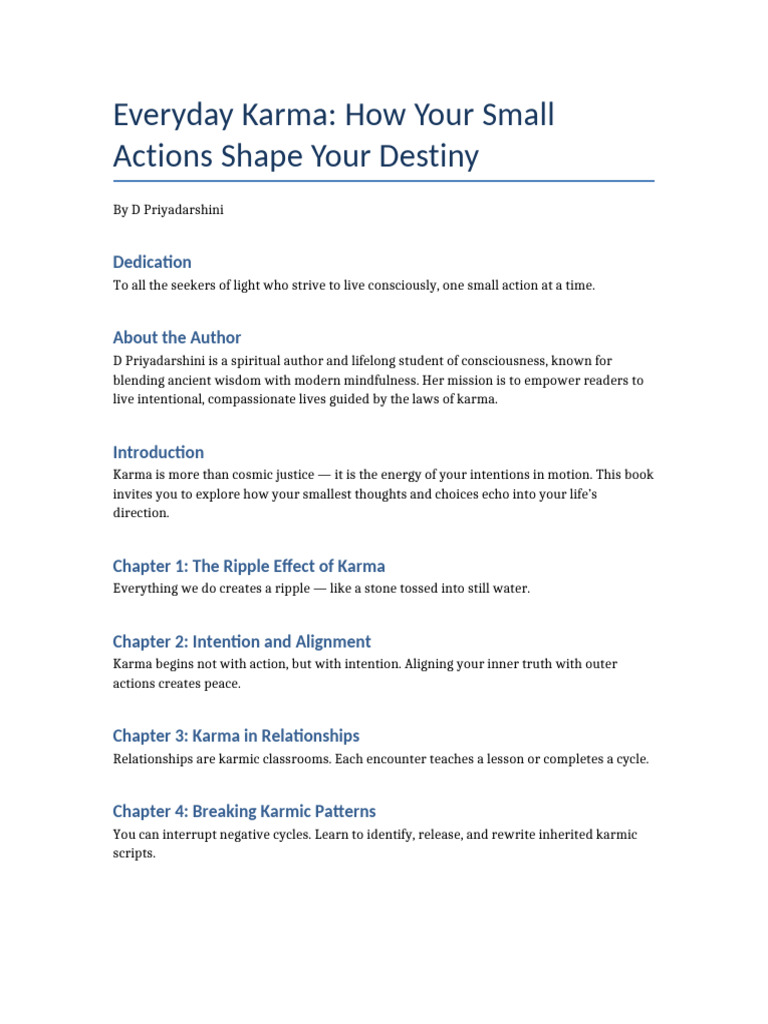 Everyday Karma: Shape Your Destiny | PDF