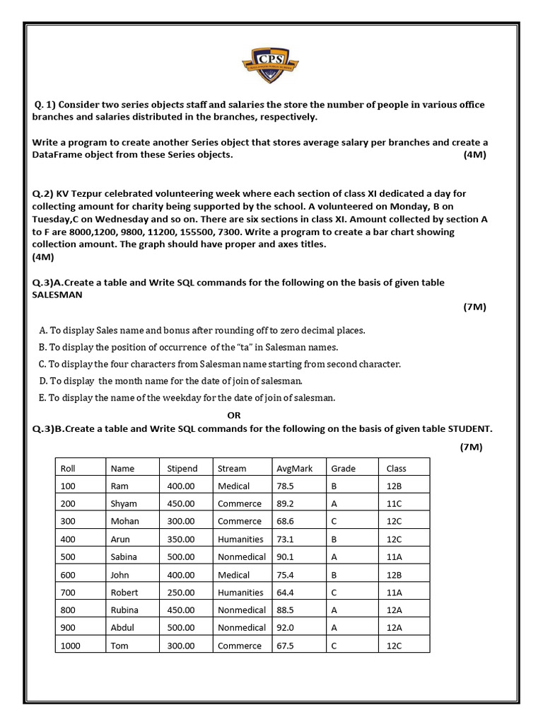 Programming Tasks for Data Analysis and SQL | PDF