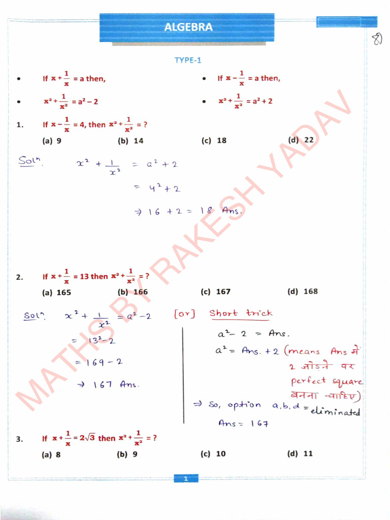 Algebra Notes 12-04-465723 - Crwill | PDF