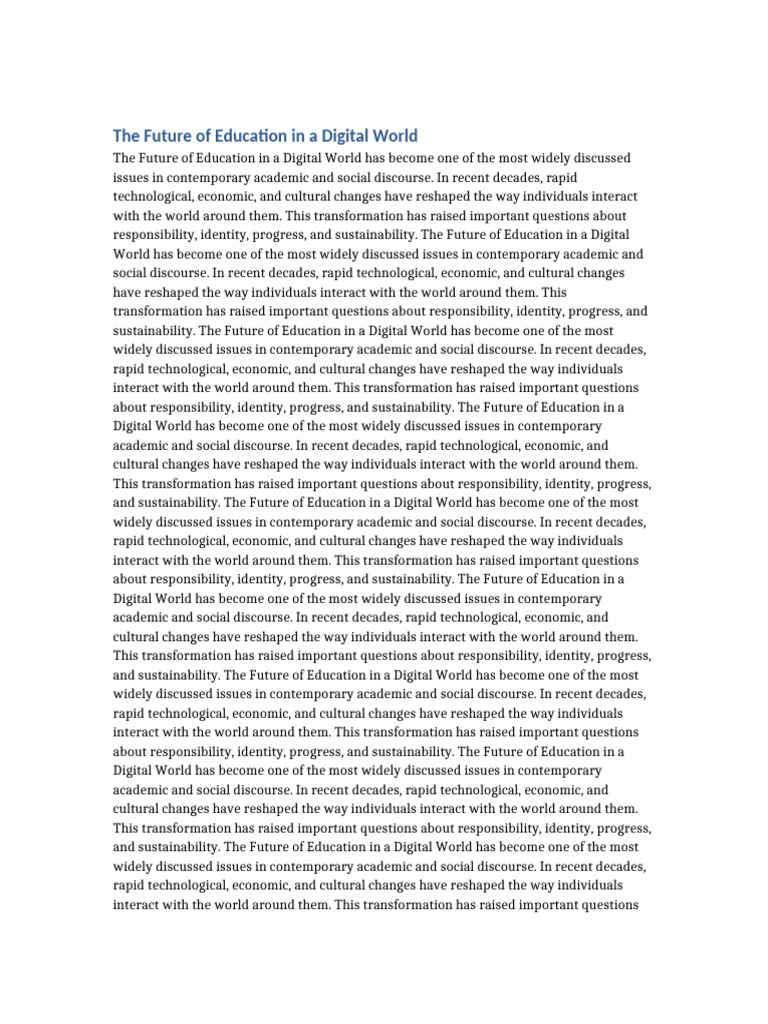 Digital Transformation in Education | PDF | Sustainability | Social ...
