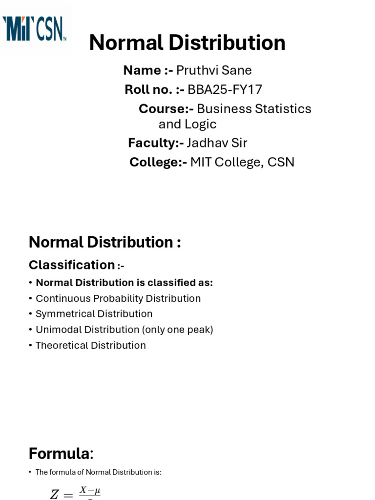 Understanding Normal Distribution in Statistics | PDF