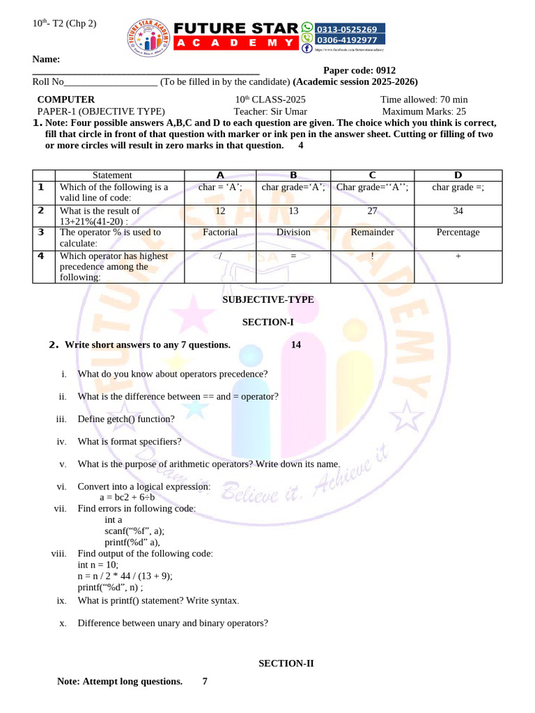 10th Comp T2 | PDF | Computer Science | Software Engineering