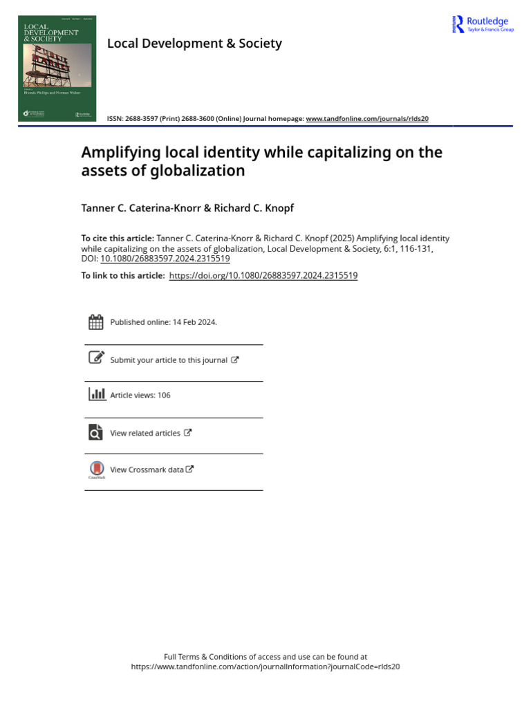 Amplifying Local Identity While Capitalizing on the Assets of ...