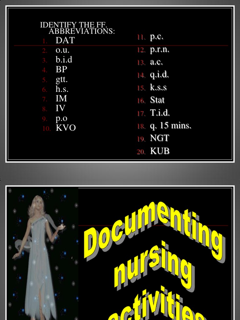 Documenting Nursing Activities | PDF | Nursing | Patient