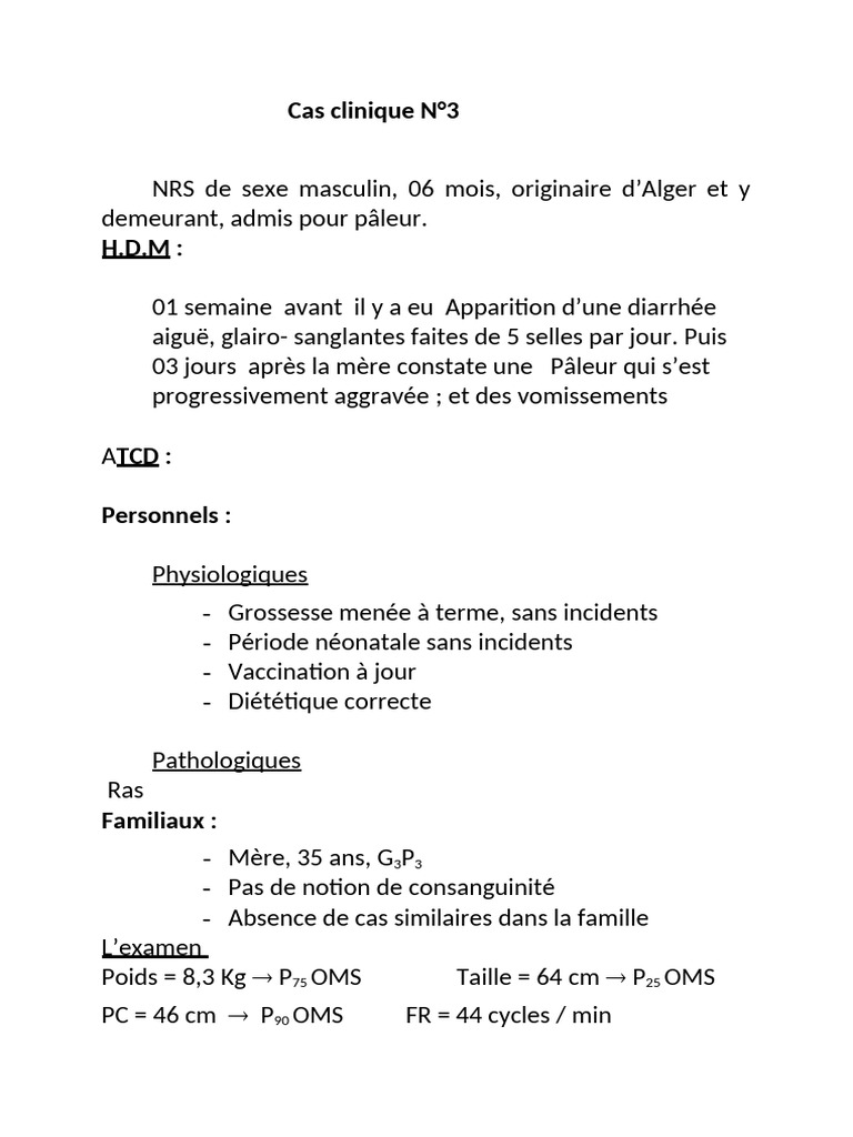 Pâleur et hémoglobinurie chez un nourrisson | PDF | Immunologie ...