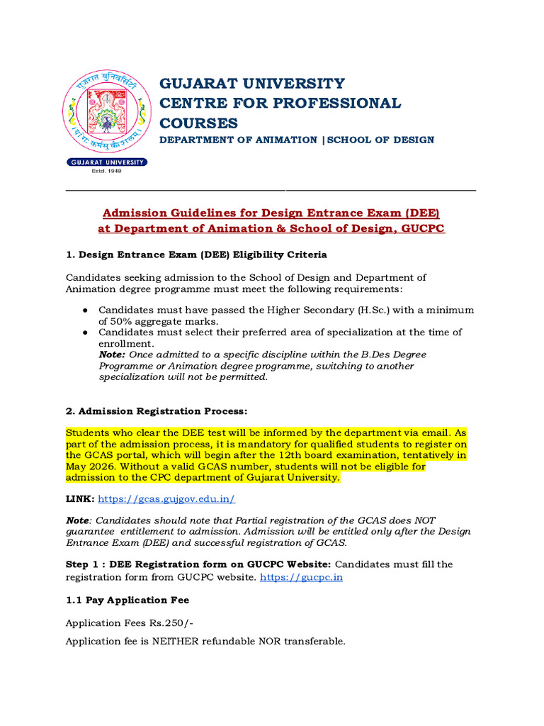 New Admission Guidelines 2026 | PDF | University And College Admission