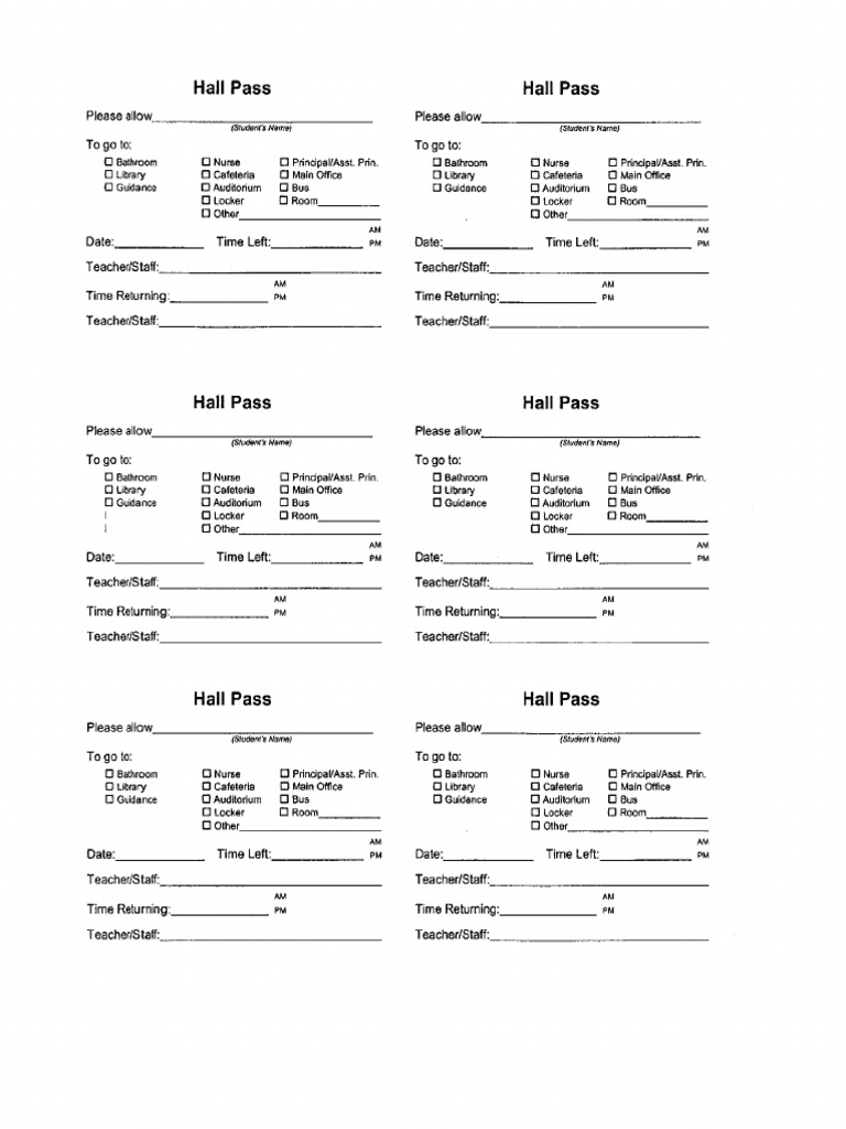 Hall Pass | PDF