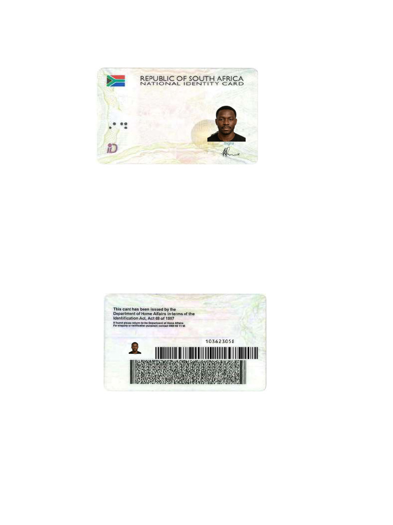 RSA Citizen Identity Document Details | PDF