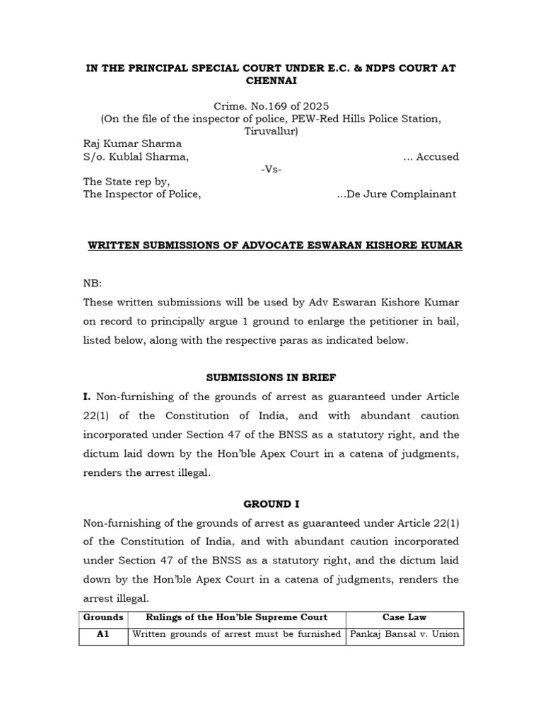 Bail Argument on Illegal Arrest Grounds | PDF | Arrest | Bail
