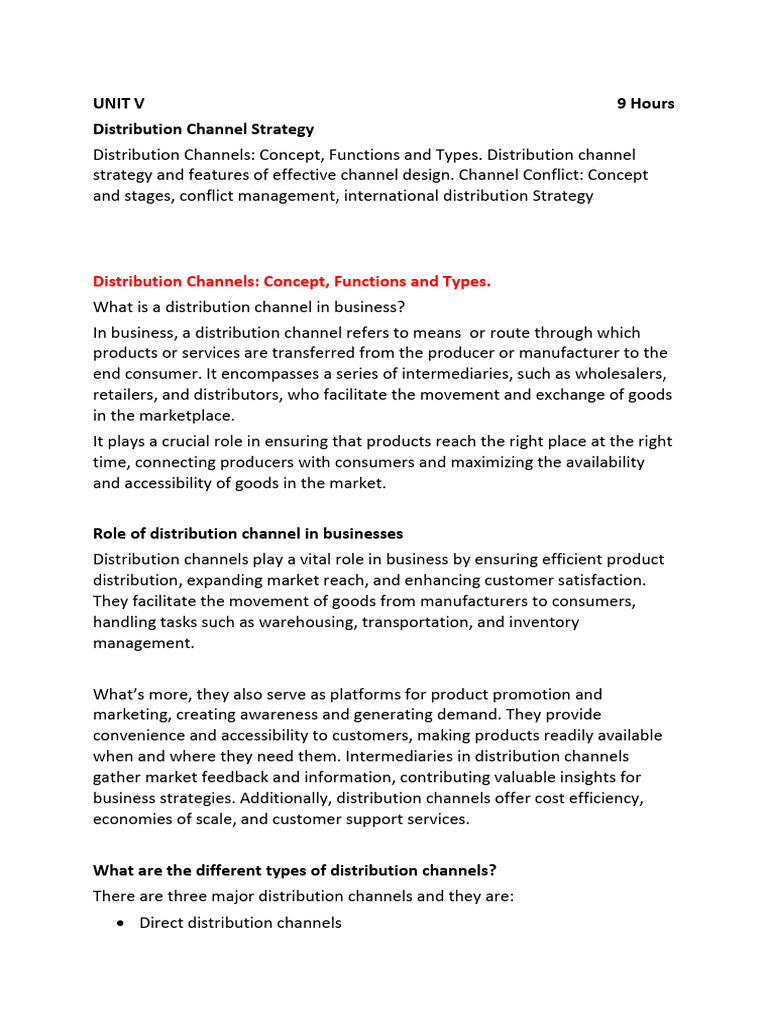 Distribution Channel Strategies Explained | PDF | Retail | Warehouse