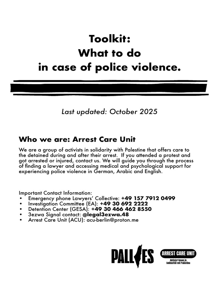 Police Violence Response Toolkit | PDF | Arrest | Police