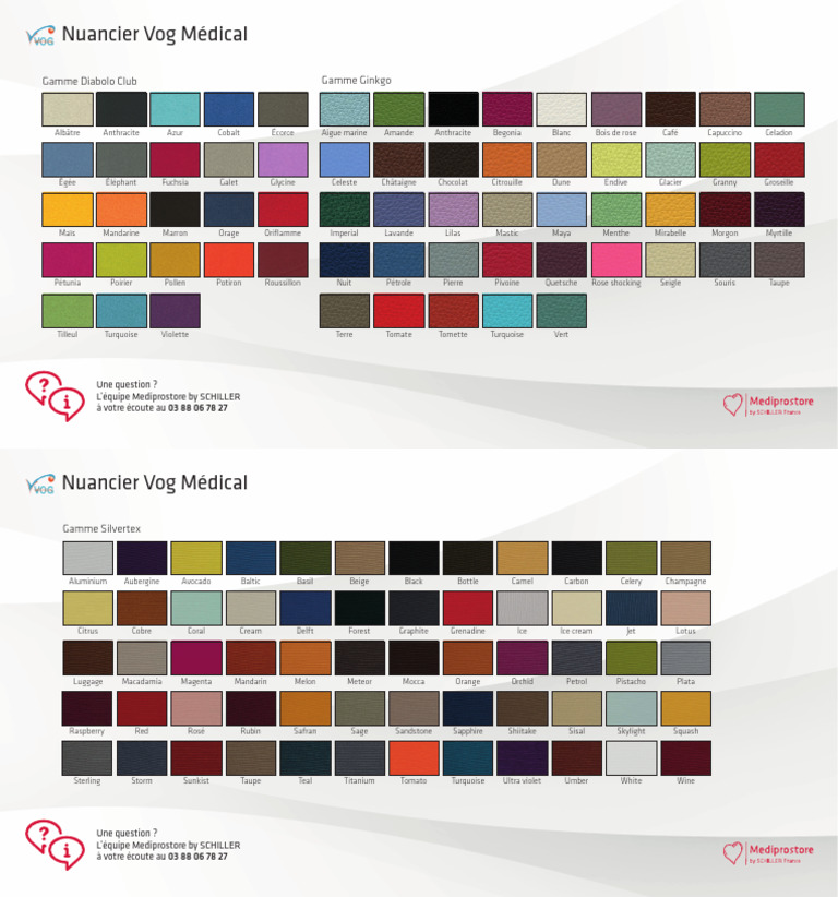 Nuancier de couleurs Vog Médical | PDF