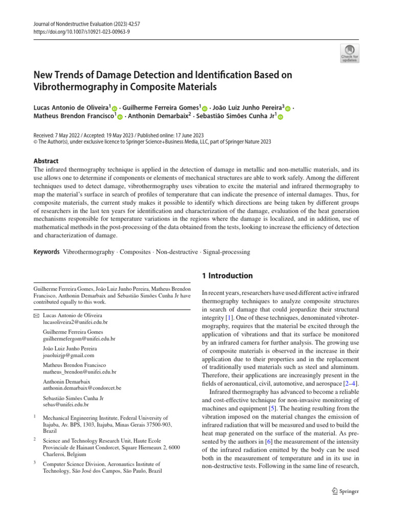 Vibrothermography for Composite Damage Detection | PDF | Ultrasound | Hertz