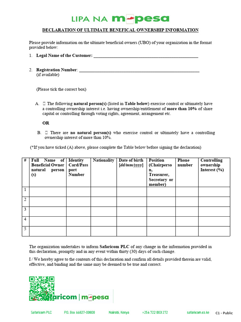UBO Declaration Form Template | PDF | Limited Liability Partnership ...